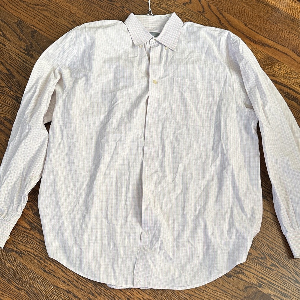 Hickey Freeman Subtle Checkered Cream Shirt